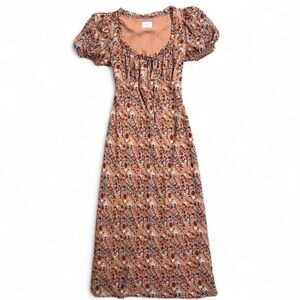 Aritzia Floral Puff-Sleeve Maxi Dress